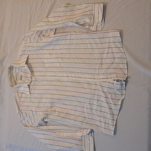 Long Sleve white multi-colored stripped Button-down (M)